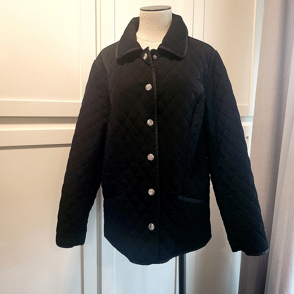 Black quilted fleece lined jacket Lane Bryant 14/16